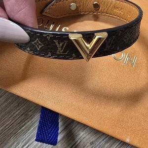 Louis Vuitton Monogram Brown Bracelet with Gold Accent